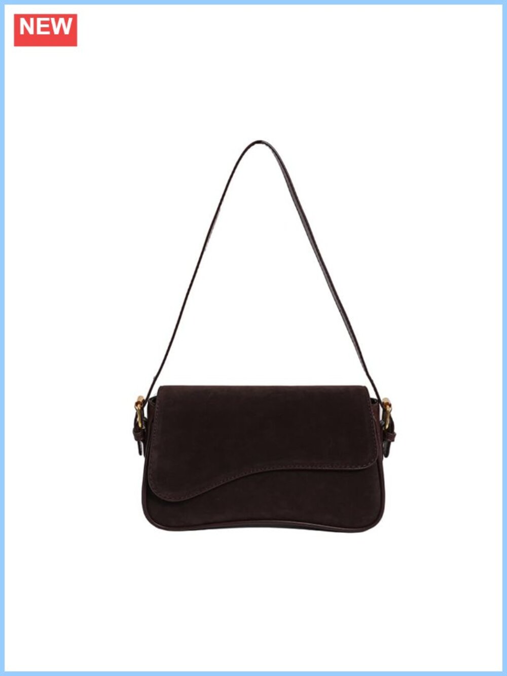 Suede Shoulder Bag for Women Y2K Crossbody Purse PU Leather Underarm Handbag 2